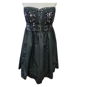 American Eagle Outfitters Strapless‎ Sequin Bodice Fit Flare Dress Size 4